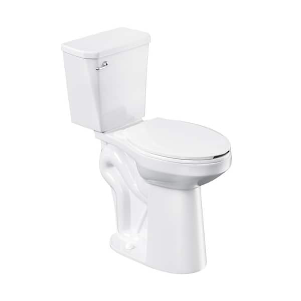 12 in. 2-piece 1.28 GPF Single Flush Elongated Toilet in White Seat Included, 21 in Tall Toilet