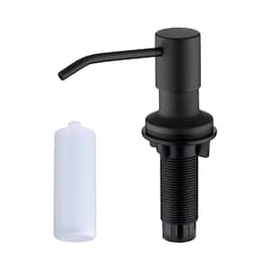 Built-In Soap Dispenser For Kitchen Sink - Matte Black Stainless Steel Pump With 17oz Top-Refill Bottle, No Plumbing Needed