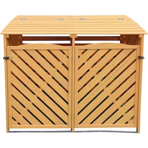 3 ft. x 4.9 ft. x 4 ft. Wooden Trash and Recyclables Bin Storage Shed