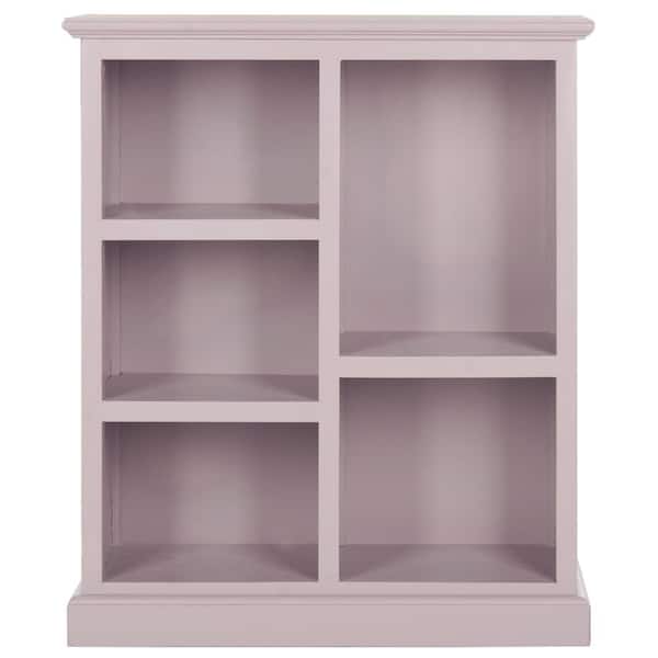 SAFAVIEH 30.1 in. Quartz Gray Wood 5-shelf Etagere Bookcase with Storage