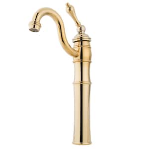 Victorian Single Hole Single-Handle Bathroom Faucet in Polished Brass