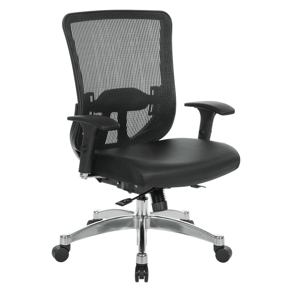 Office Star Products Work Smart Ventilated Seating Series Executive  Manager's Mesh Chair In Black with Nylon Base EM98910-3 - The Home Depot
