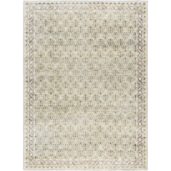 Our PNW Home Rainier Olive Traditional 3 ft. x 5 ft. Indoor Machine-Washable Area Rug