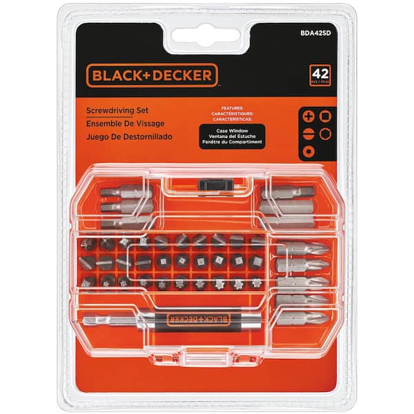 BLACK+DECKER 20V MAX MATRIX Cordless Drill/Driver Kit, White and Orange  with Screwdriver Bit Set, 42-Piece (BDCDMT120WC1FF & BDA42SD)