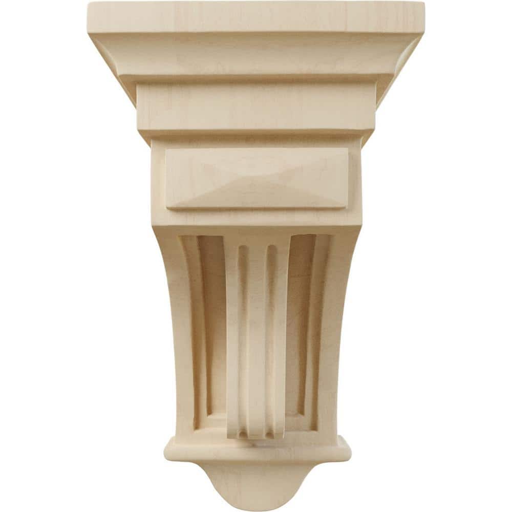 10" Beige Rubberwood Raised Fluting Corbel