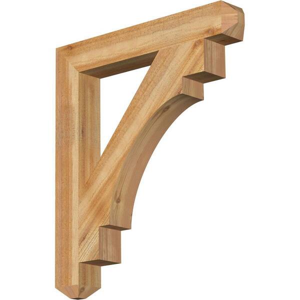 Ekena Millwork 4 in. x 32 in. x 28 in. Western Red Cedar Merced Craftsman Rough Sawn Bracket