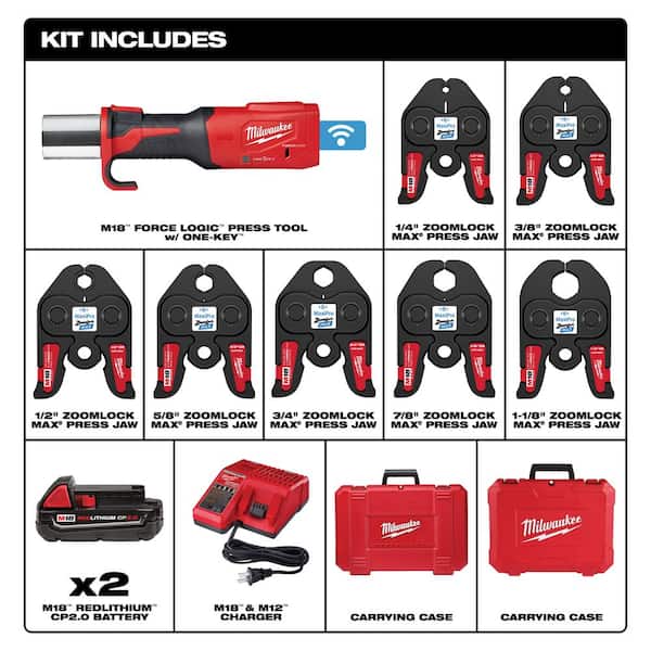 Milwaukee M18 18-Volt Lithium-Ion Brushless FORCE LOGIC Press Tool