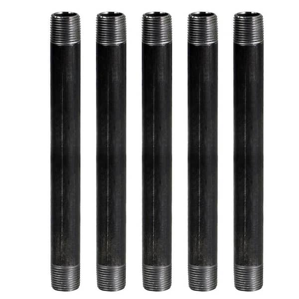 PLUMBFLEX 1/2 in. x 18 in. Black Steel Pipe (5-Pack)