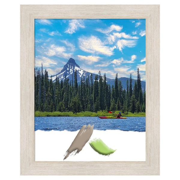 Amanti Art Hardwood Whitewash Wood Picture Frame Opening Size 22x28 in.