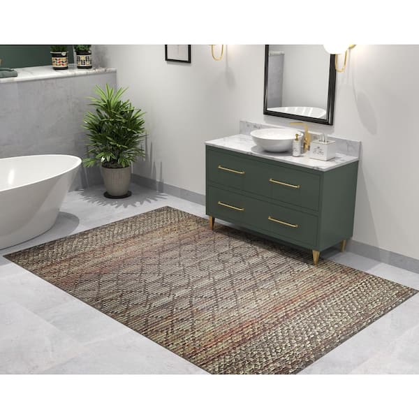 Cayetana Earthtone 2 ft. x 8 ft. Boho Distressed Machine Washable Runner Rug