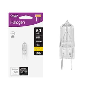 50-Watt Bright White (2700K) T4 GY8.6 Bi-Pin Base Dimmable Halogen Light Bulb