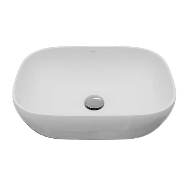 Valera 20 in. Vitreous China Vessel Bathroom Sink in White