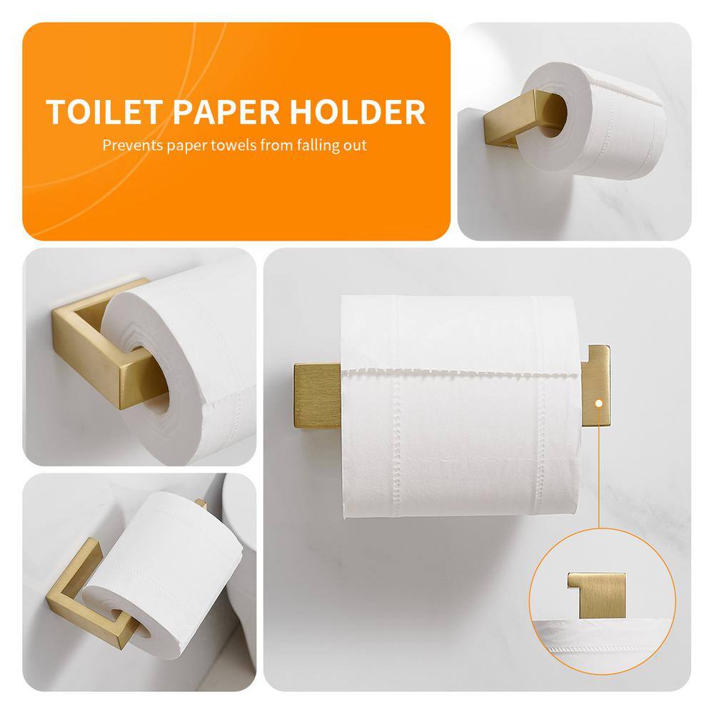 Brushed Gold 4-Piece Stainless Steel Bathroom Hardware Set