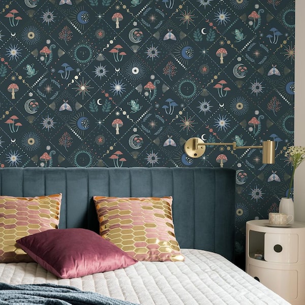 Elmira Black Mystical Wallpaper Sample