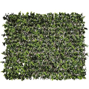 32 in W.Fold Single Side Expandable Faux Hedge Artificial Gardenia Leaf Fencing (1-pack)