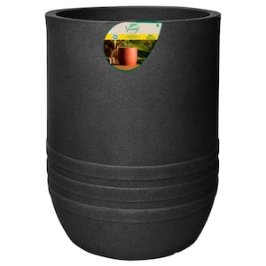 22 in. W x 31.5 in. H Foz do Iguacu Black Tall Round Plastic Planter for Indoor & Outdoor