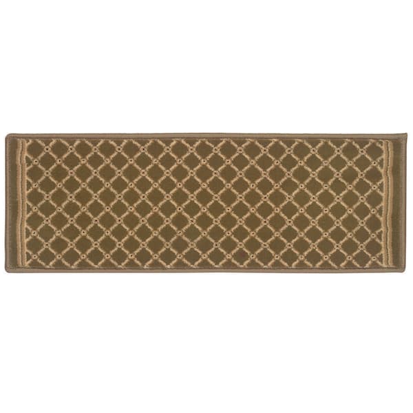 Kurdamir Derby Green 9 in. x 33 in. Stair Tread Cover