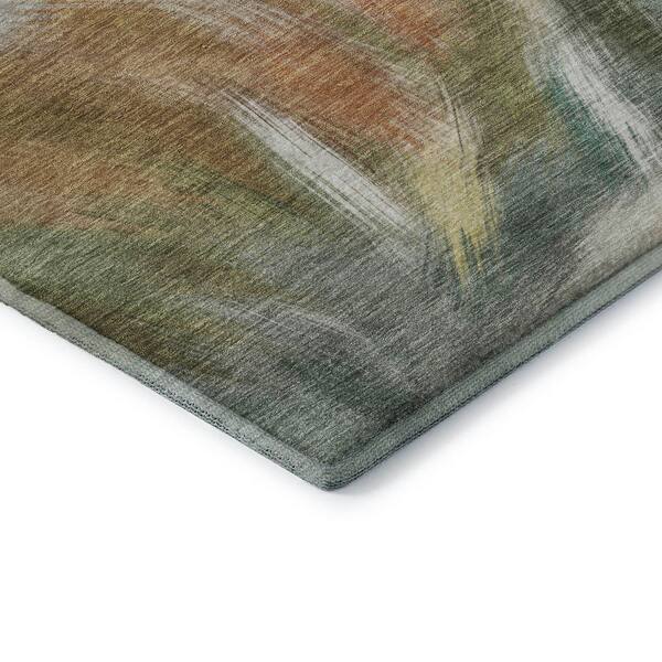 Mayfield Premium Machine Washable Abstract AMF2096 Beige 2 ft. x 7 ft. Runner Rug