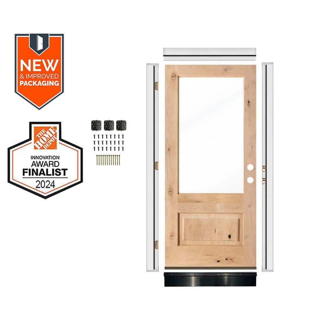 Krosswood Doors 36in.x80in. KnottyAlder LH 3/4-Lite Clear Glass