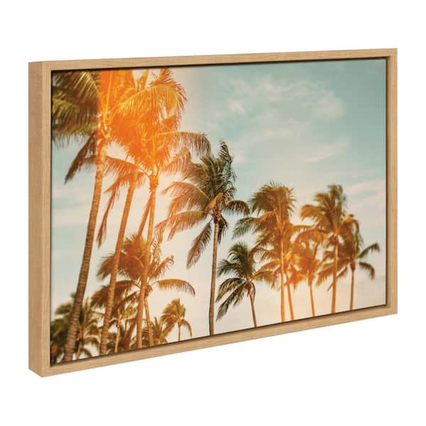 Kate and Laurel Sylvie Miami Breeze Framed Canvas by Alicia Bock Set of 1 Nature Art Print 18.00 in. x 24.00 in.