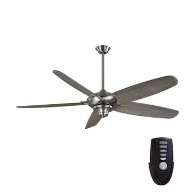 Altura II 68 in. Indoor Brushed Nickel Ceiling Fan with Downrod, Remote and Reversible Motor; Light Kit Adaptable