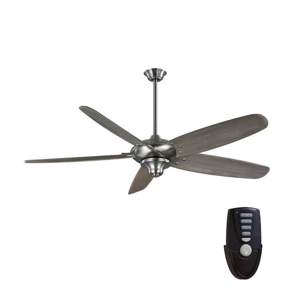 Home Decorators Collection Altura II 68 in. Indoor Brushed Nickel Ceiling Fan with Downrod, Remote and Reversible Motor; Light Kit Adaptable