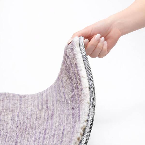 Dream Shag Premium Machine Washable Abstract ADS817 Plum 2 ft. x 7 ft. Runner Rug