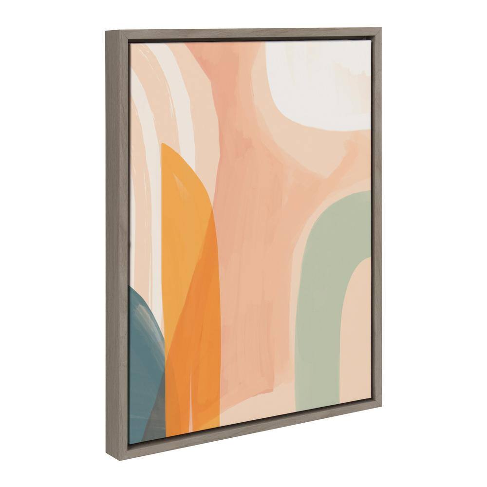 Sunrise Over Marrakesh Abstract Canvas Wall Art with Gray Frame