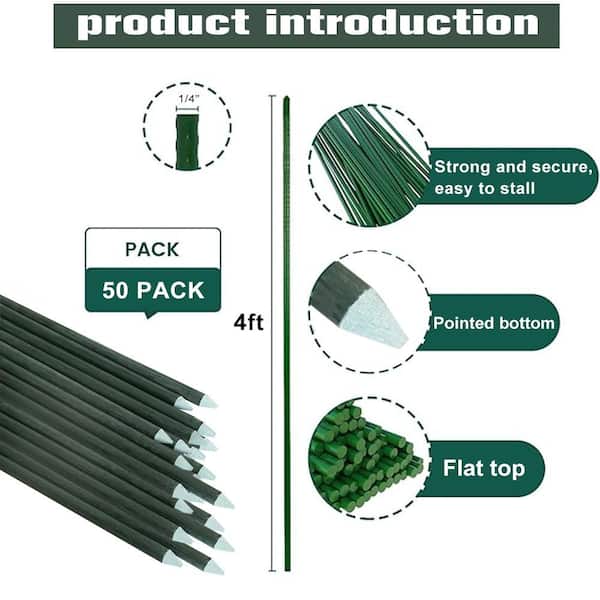 1/4 in. rod x 4 ft. L Garden Stakes for Climbing Plants Supports