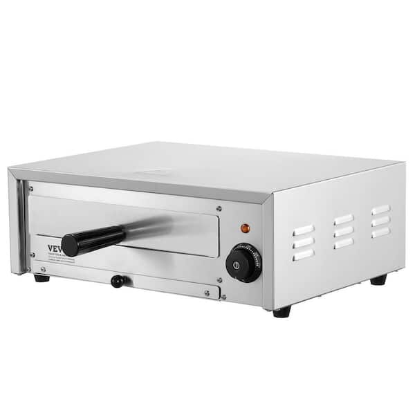 Commercial Pizza Oven Countertop, 16 in. Electric Outdoor Pizza Oven in Stainless Steel with Stone and Handle