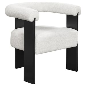 Ramona Cream and Black Boucle Upholstered Accent Side Chair