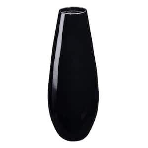22 in. Black Decorative Handcrafted Bamboo Tear Drop Floor Vase