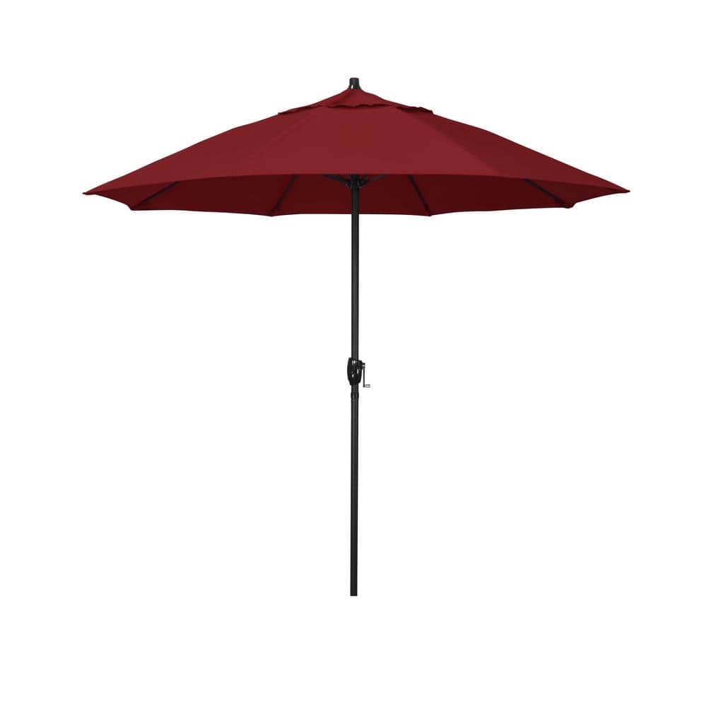 7.5 ft. Black Aluminum Market Patio Umbrella Fiberglass Ribs and Auto Tilt in Red Olefin price history on PriceWatchPro