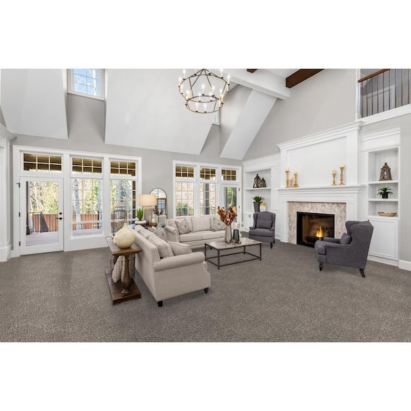 Fall Skies I  - Bonfire - Gray 48 oz. SD Polyester Texture Installed Carpet