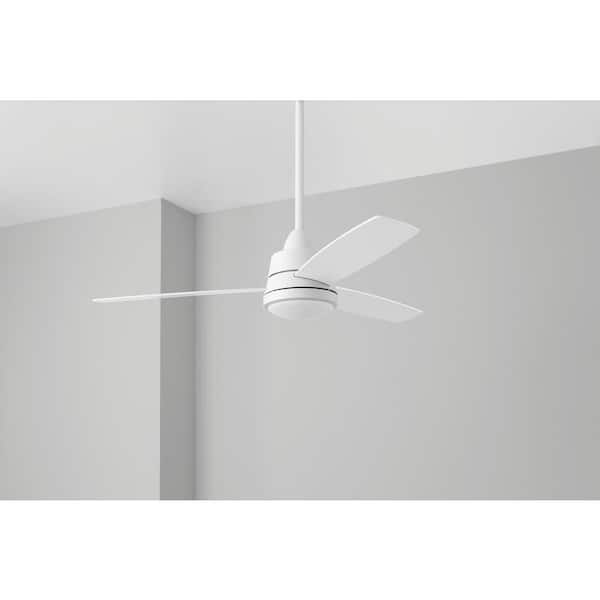 Hampton Bay Caprice 52 in. Integrated LED Indoor Matte White Ceiling Fan with Light Kit and Remote Control