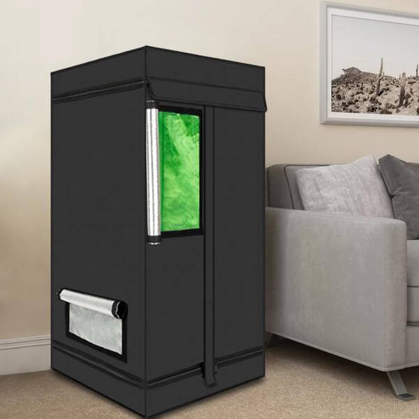 Unbranded - 2 ft. W x 2 ft. D x 4 ft. H Black Plant Grow Tent with Observation Window