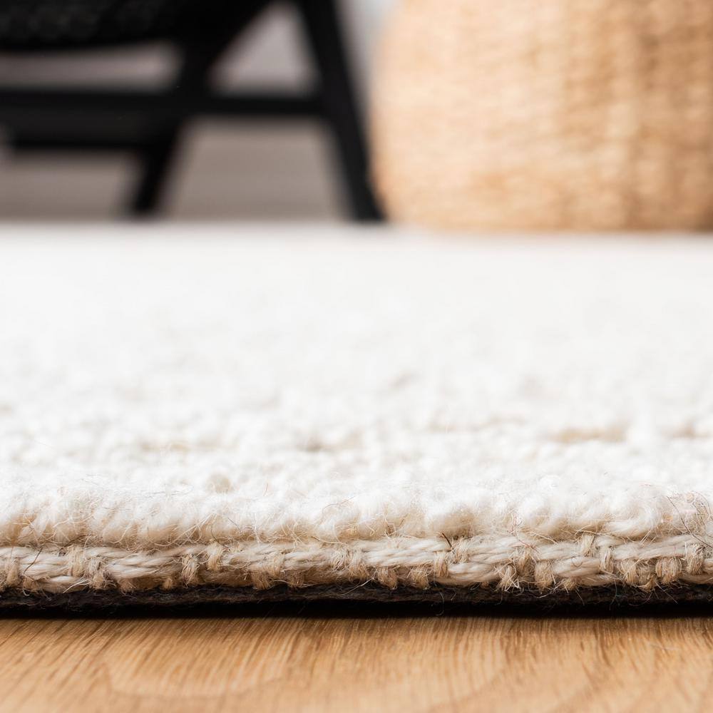 Handmade Tufted Beige Wool Square Area Rug