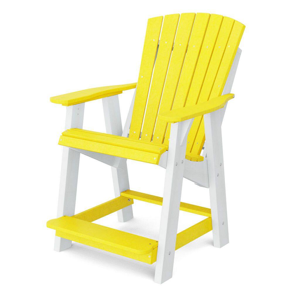 Heritage Lemon Yellow and White Plastic Outdoor High Adirondack Chair price history on PriceWatchPro