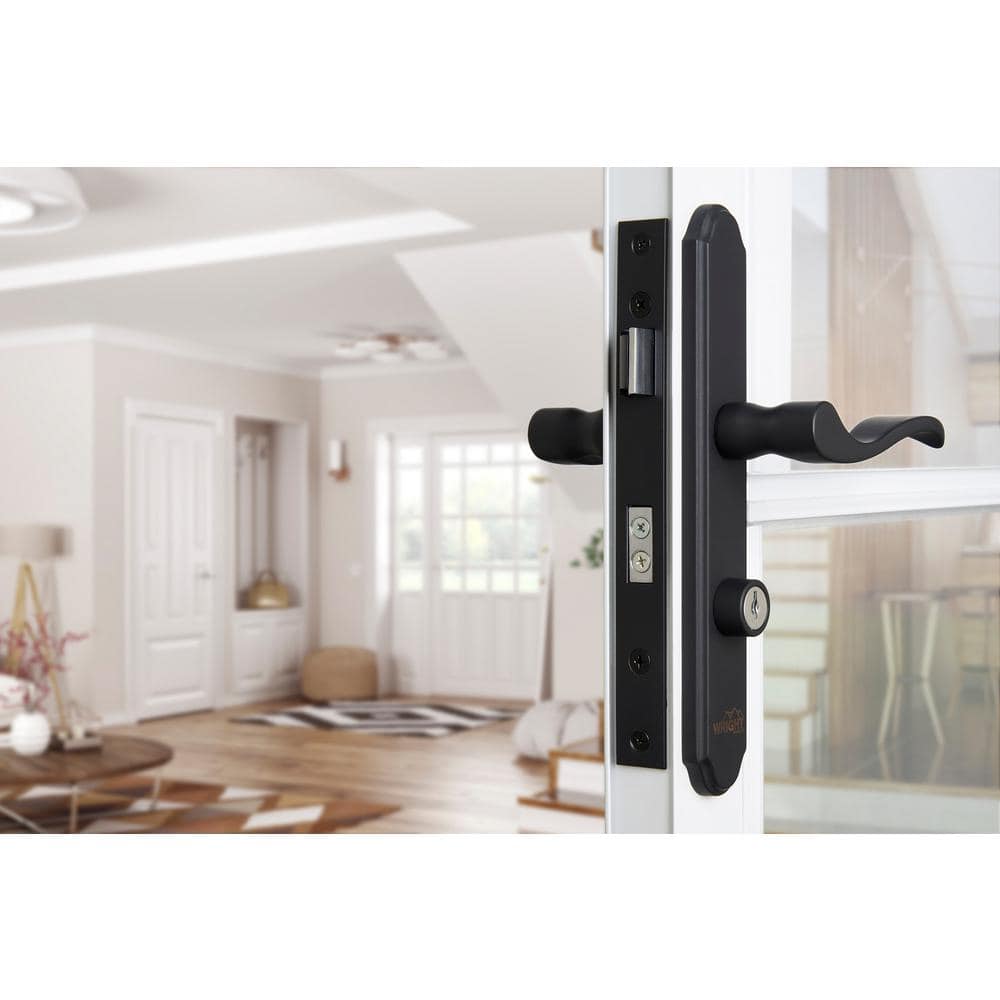 Matte Black Exterior Door Lever with Key Lock