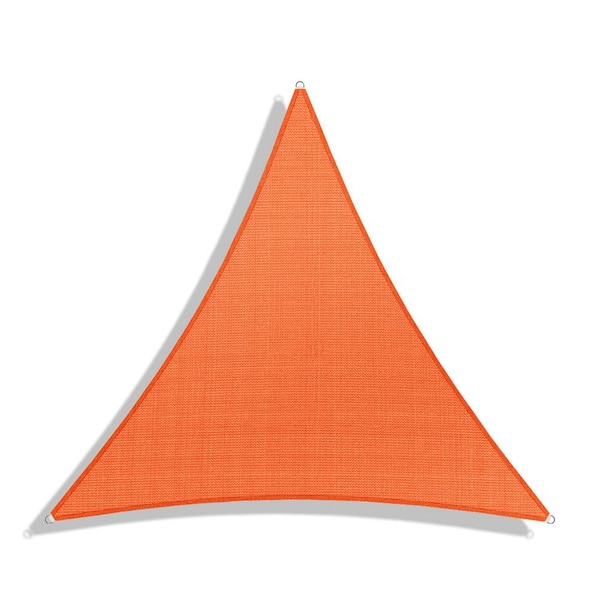 12 ft. x 12 ft. x 12 ft. HDPE Sun Shade Sail Triangle Canopy Shades for Outdoor, Fabric Blockage 95% UV Resistant,Orange