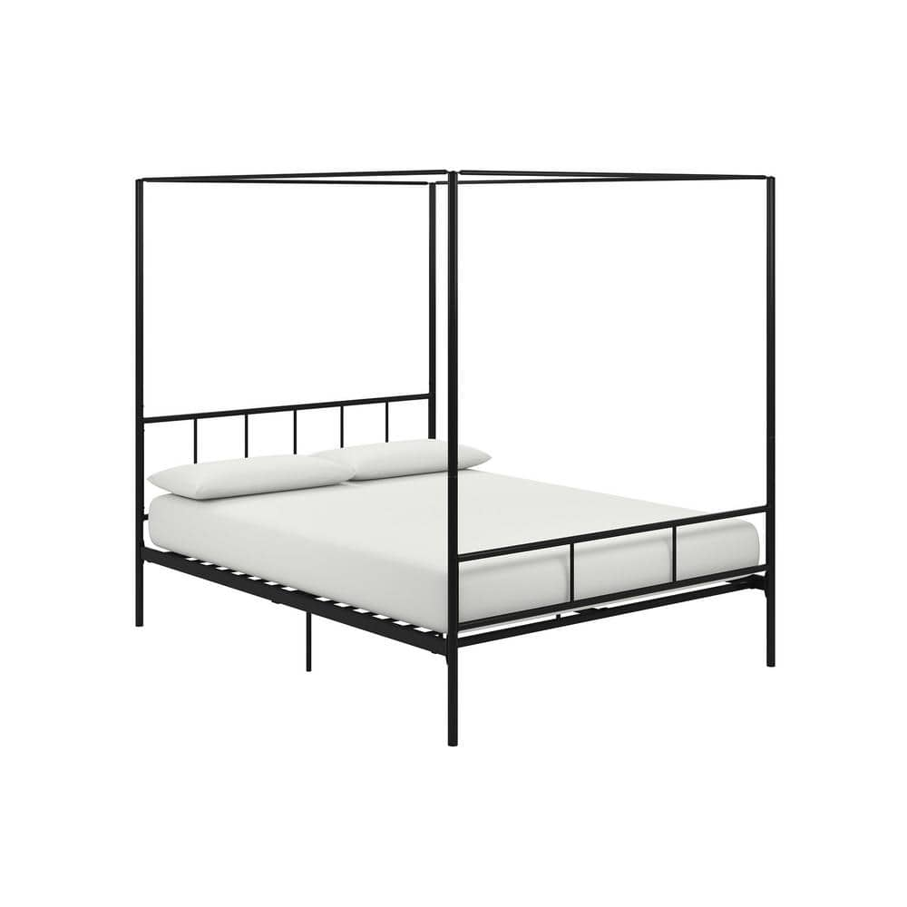 Novogratz Marion Black Queen Size Canopy Bed 4194039N - The Home Depot