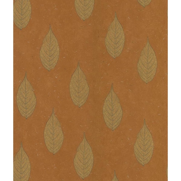 National Geographic Madhya Orange Leaves Paper Strippable Roll Wallpaper (Covers 56.4 sq. ft.)