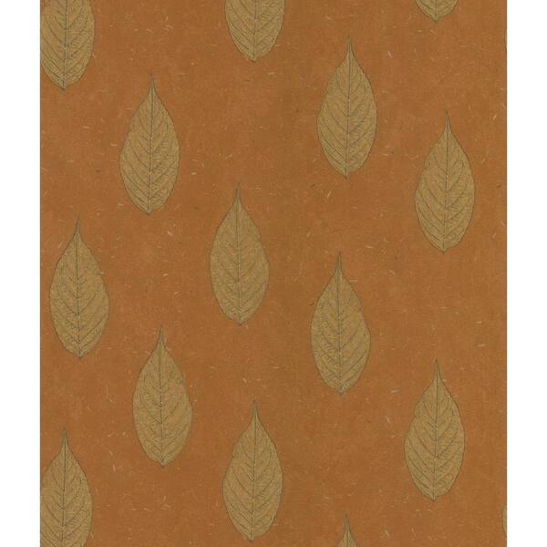 National Geographic Leaf Toss Copper Wallpaper Sample