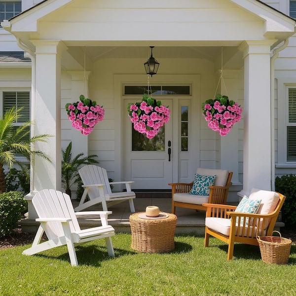 2PACK 1. 97FT Pink Artificial Trees With Ground Spike, Boxwood