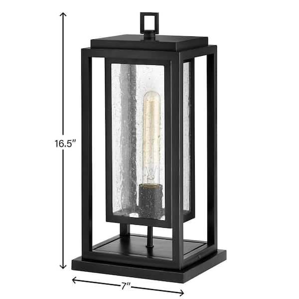 HINKLEY - Republic 16.5 in. 1-Light Black Low Voltage Outdoor Pier Mount Light