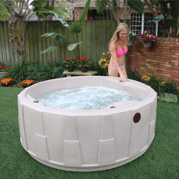 AquaRest Spas Premium 200 5-Person Plug and Play Hot Tub with 20 Stainless Jets, Heater, Ozone and LED Waterfall in Cobblestone