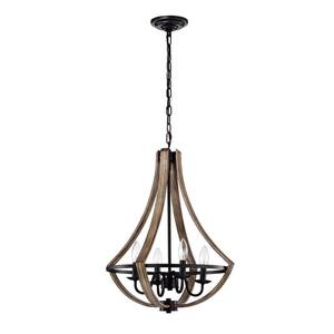 Perkins 4-Light Matte Black Indoor Chandelier with Light Kit