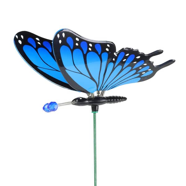 WindyWing Butterfly Ombre 1.31 ft. Blue Plastic Garden Stake