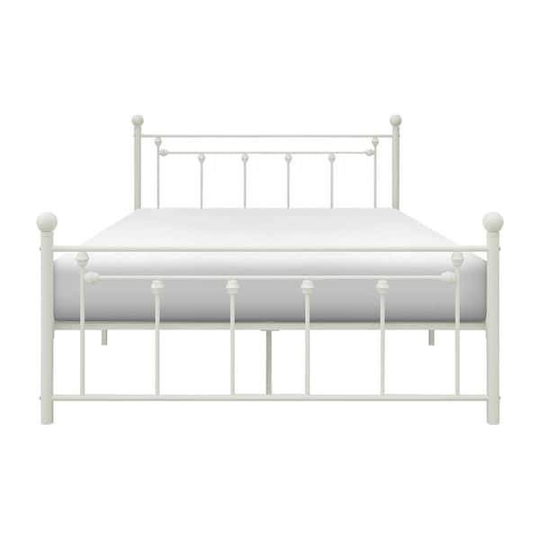 Lazzara Griffon White Metal Frame Full Platform Bed