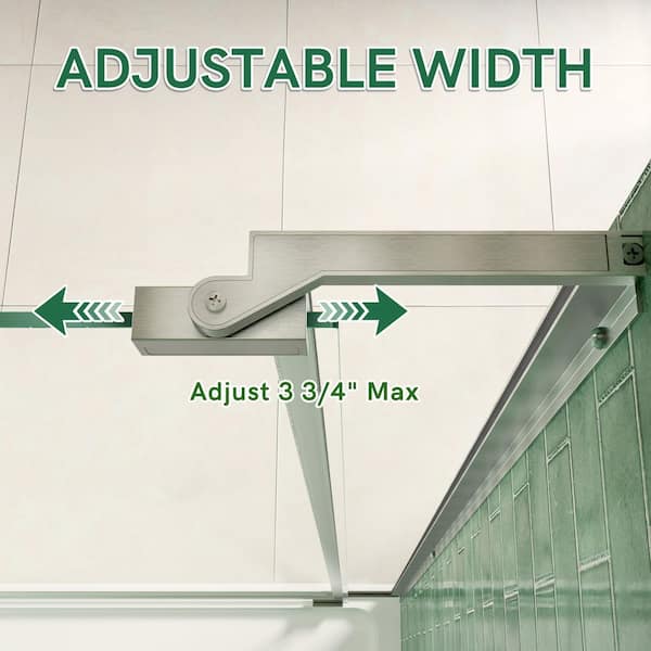 28-32 in. W x 72 in. H Frameless Pivot Shower Door in Brushed Nickel with 1/4 in. Thick Certified Clear Tempered Glass